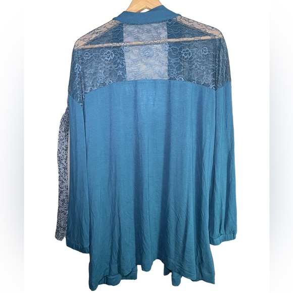 Torrid 1X Cardigan Sweater Long Open Lace Spring Lightweight Pockets Str… - Picture 6 of 14